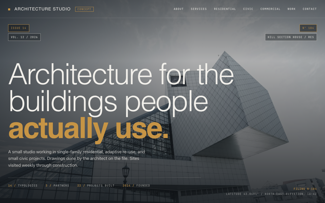 Concept site preview - Architecture studio