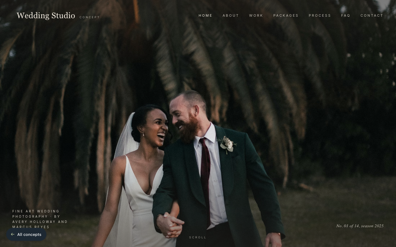 Concept site preview - Wedding photography studio
