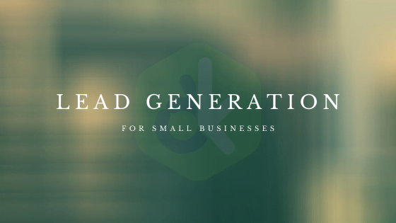 The text "Lead generation for small businesses" written on top of a decorative design.