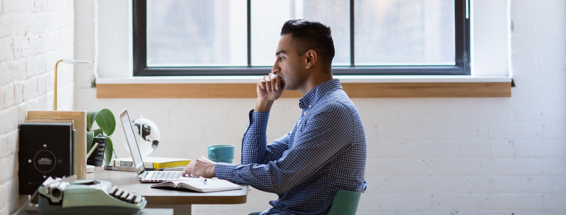 a person sitting at a desk