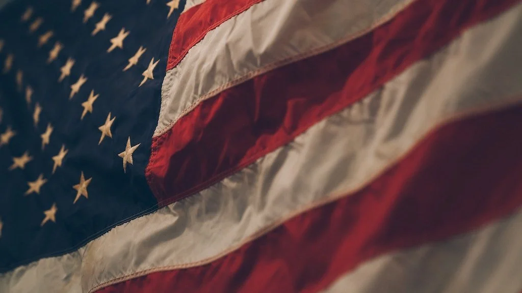 a red and blue flag