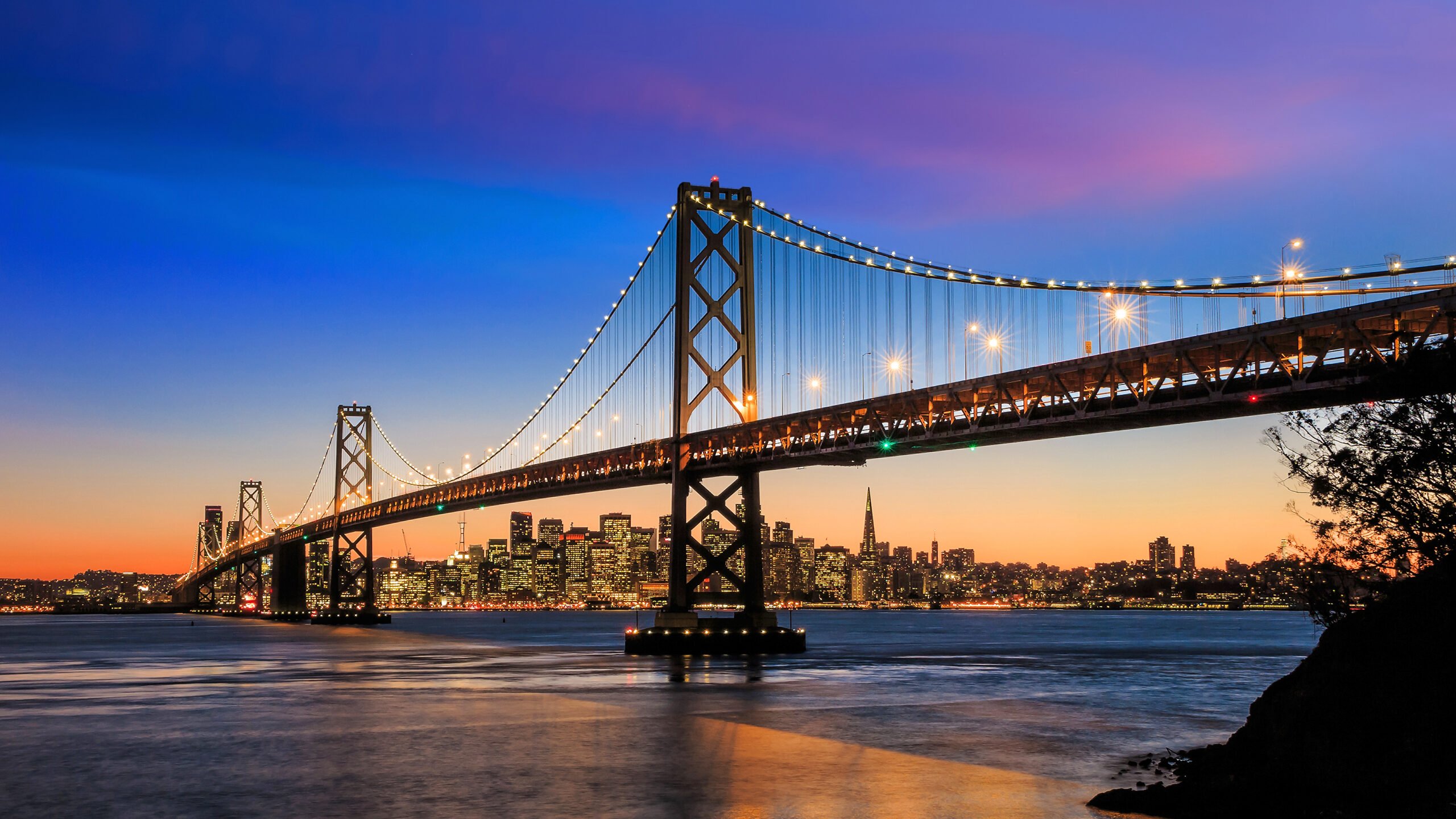 san fransisco skyline, buildings, bridge, california