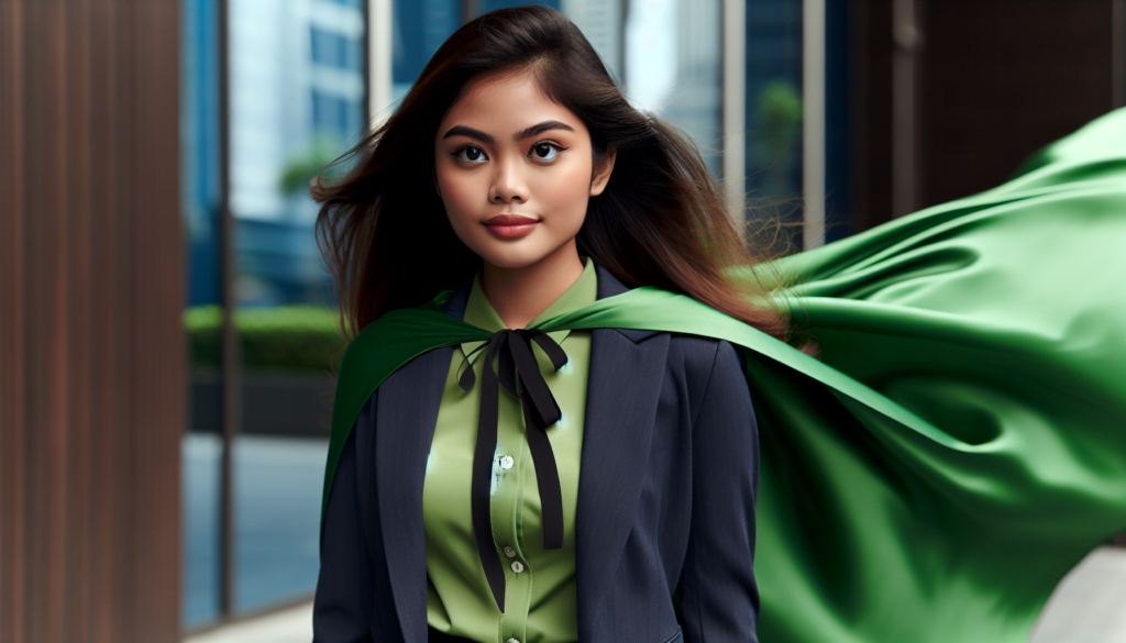 Personal assistant with green cape